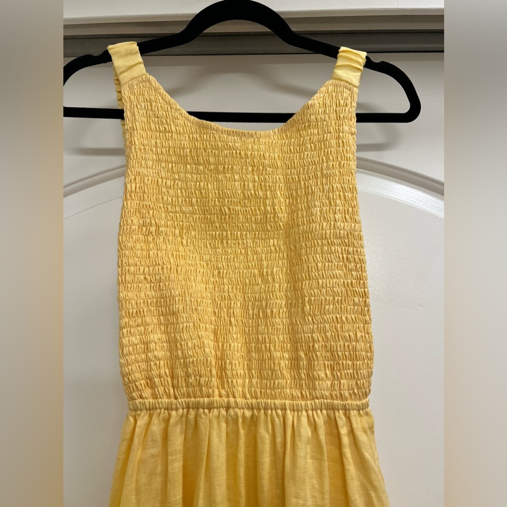 NWT Lusana Jorden Open Back Yellow Midi Dress - Picture 7 of 11